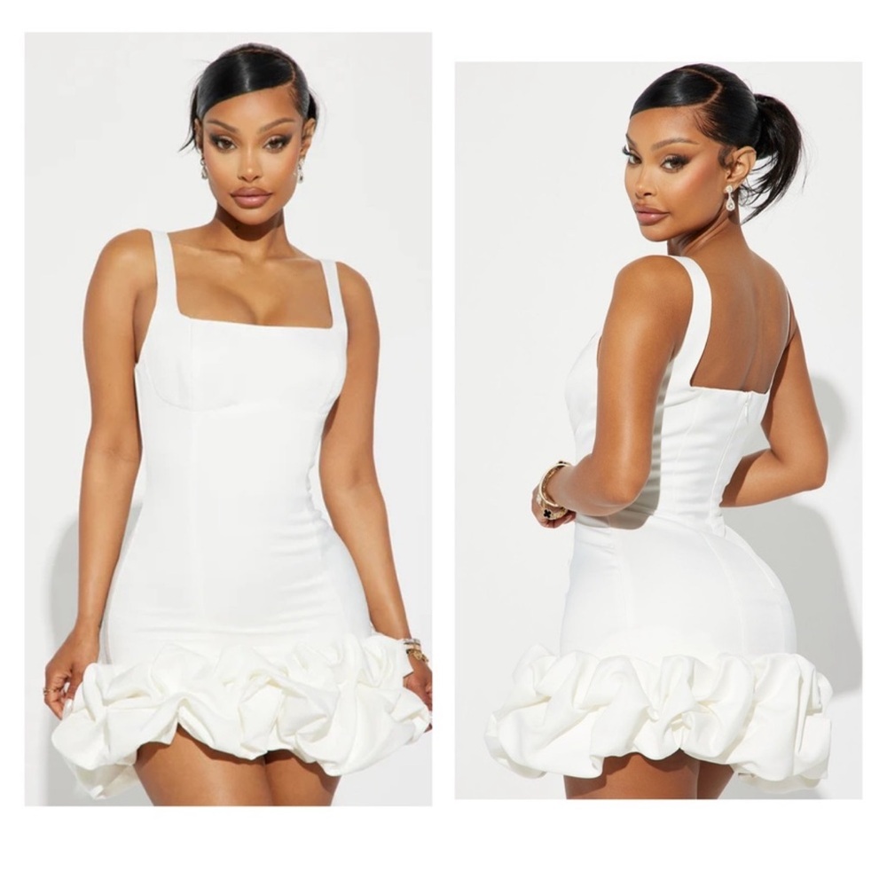 Fashion Nova White Satin Mini Dress